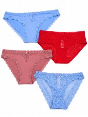 Victoria’s Secret PINK XL Lace Bikini Panties 4-Pair Bundle